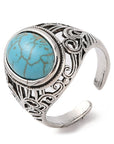 ANELLO CON TURCHESE SINTETICO - Regolabile - Clorophilla Shop