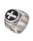 ANELLO CROCE IN ACCIAIO INOX - Clorophilla Shop