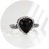 ANELLO CUORE DI AGATA NERA IN ARGENTO 925 - Protezione e forza - Clorophilla Shop