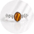 ANELLO FLOREALE CON OCCHIO DI TIGRE IN ARGENTO 925 - Forza e determinazione - Clorophilla Shop