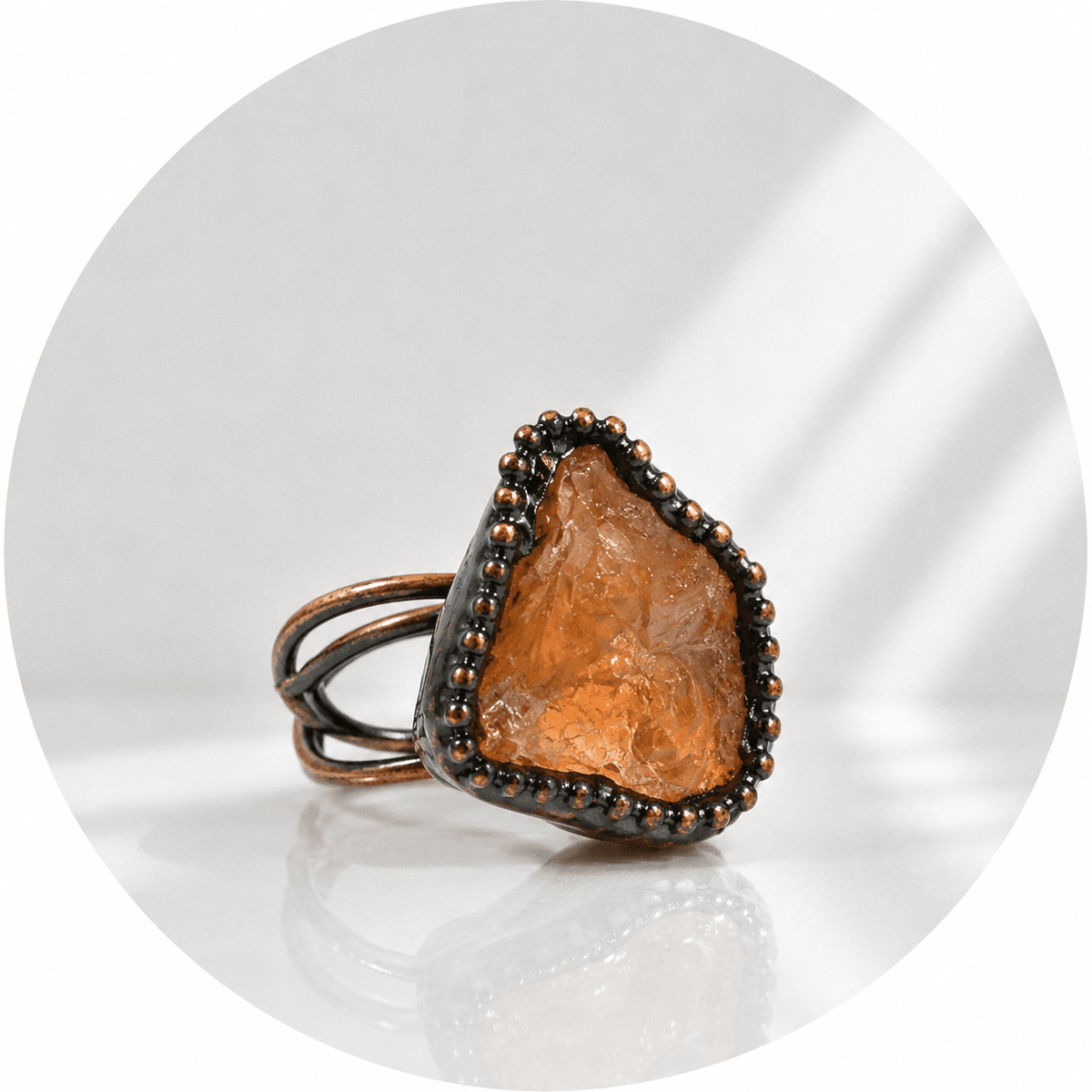 ANELLO IN CITRINO NATURALE - Energia positiva, abbondanza e successo - Clorophilla Shop