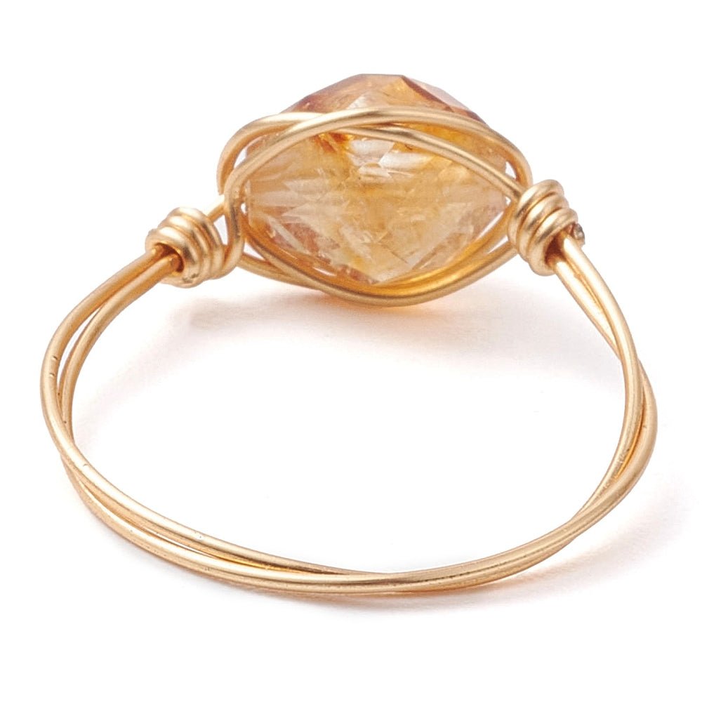 Anello in Citrino Naturale in filo di rame – Abbondanza e Prosperità - Clorophilla Shop