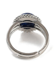 ANELLO IN LAPISLAZZULI PLACCATO PLATINO - Saggezza, comunicazione e intuizione - Clorophilla Shop