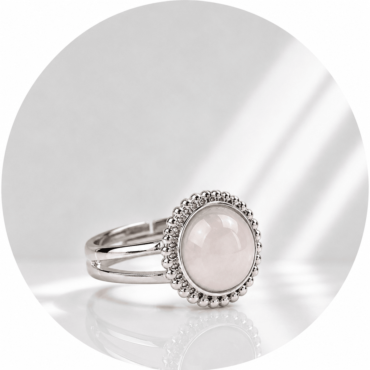 ANELLO IN QUARZO ROSA - Amore e armonia - Clorophilla Shop