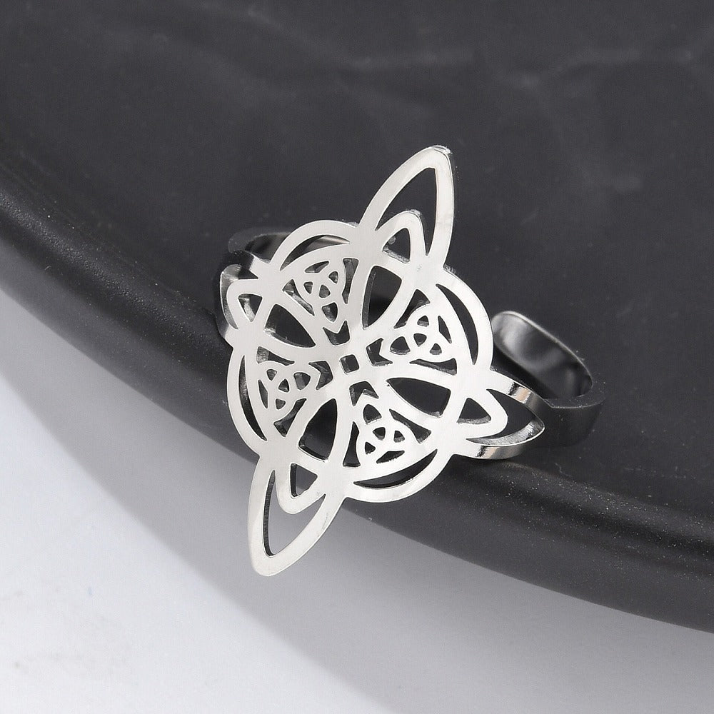 ANELLO NODO DELLA STREGA - Colore argento - Clorophilla Shop