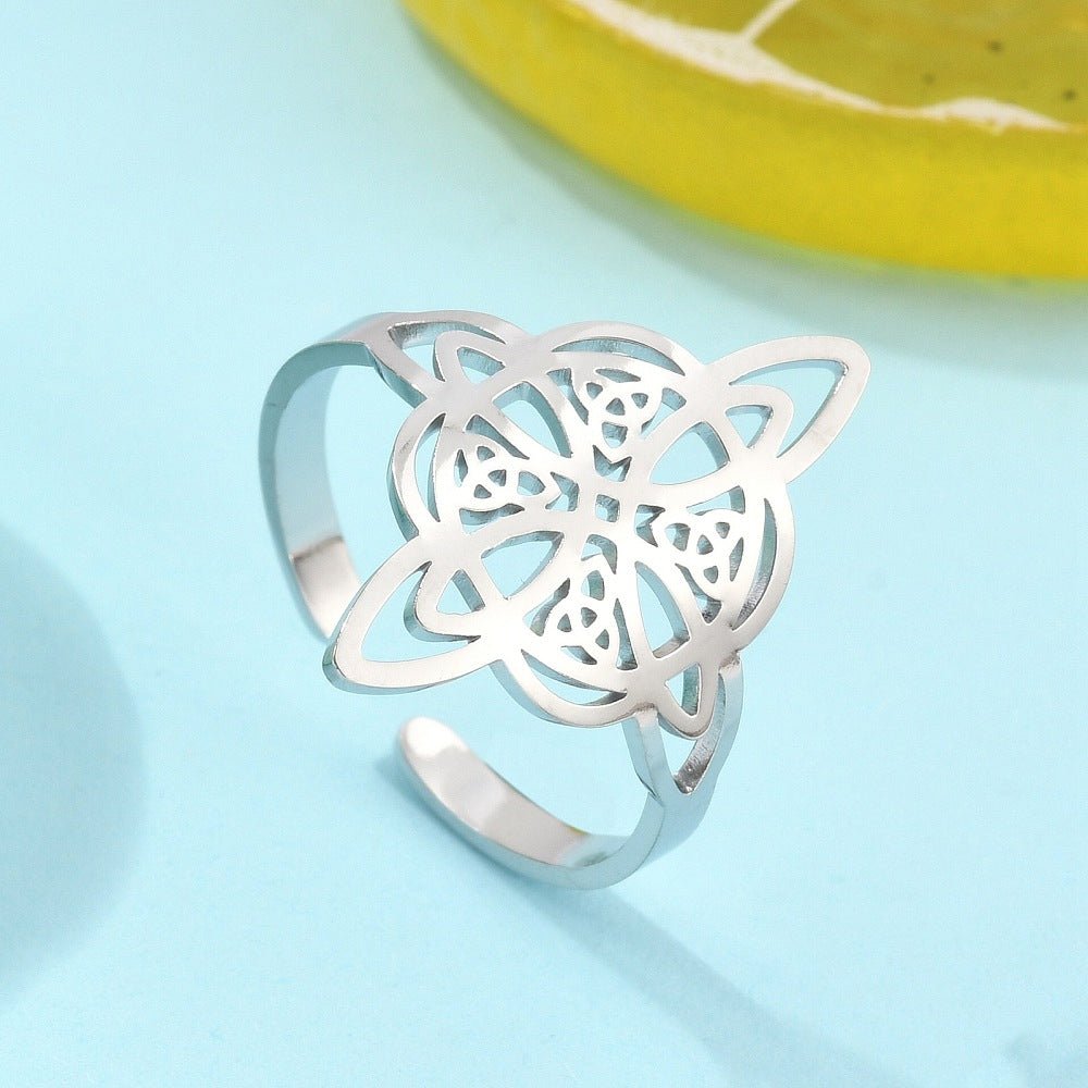 ANELLO NODO DELLA STREGA - Colore argento - Clorophilla Shop