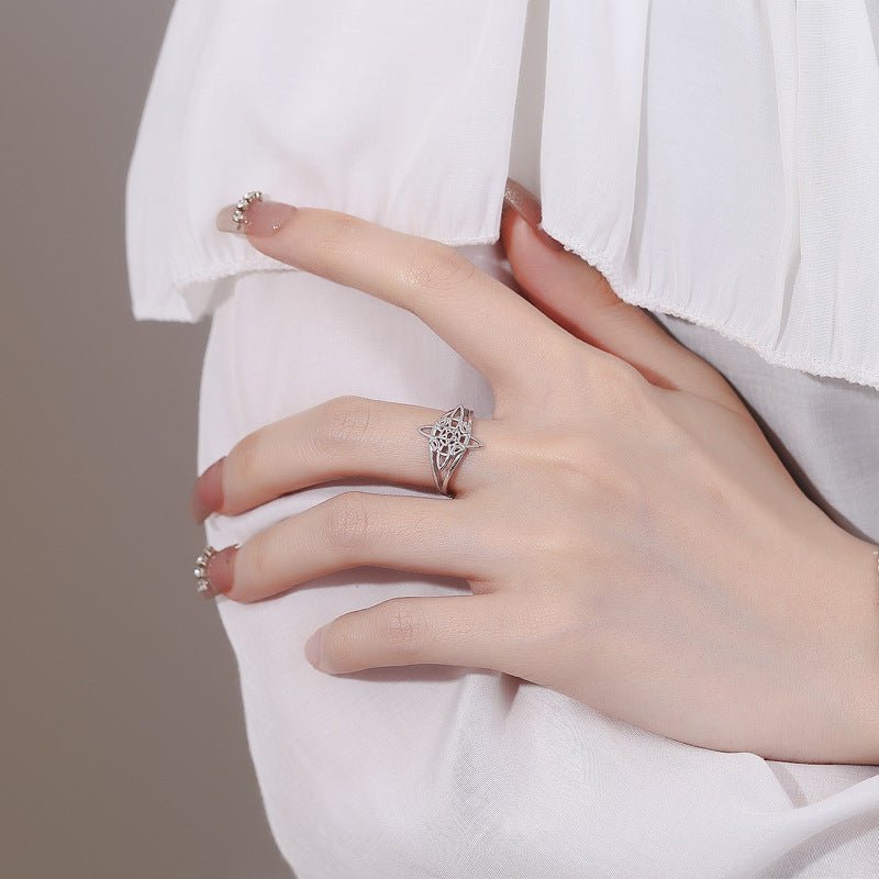 Anello Nodo della Strega in Argento 925 regolabile – Protezione e Forza Interiore - Clorophilla Shop