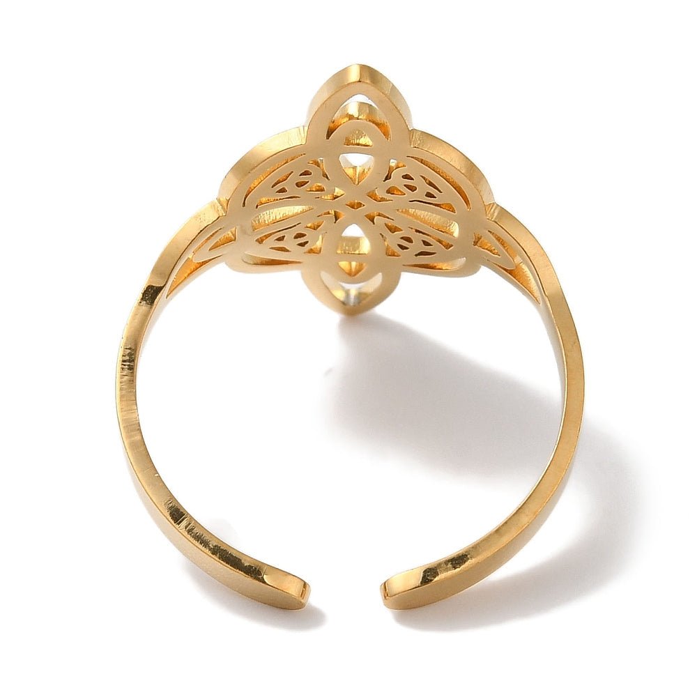 ANELLO NODO DELLA STREGA ORO - Protezione, forza interiore e connessione spirituale - Clorophilla Shop