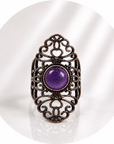 ANELLO RETRÒ IN AMETISTA - Calma e rilassamento - Clorophilla Shop