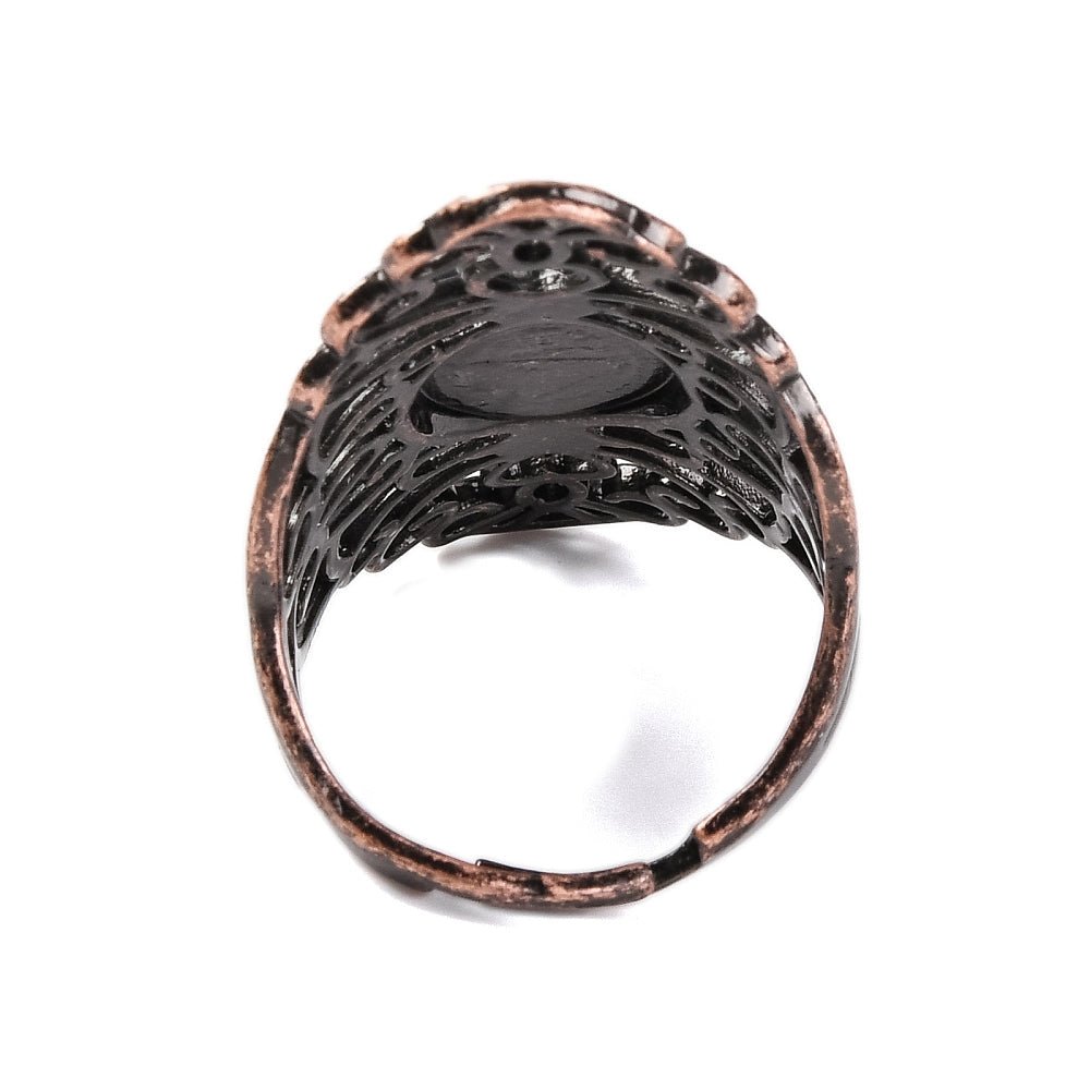 ANELLO RETRÒ IN OSSIDIANA NERA - Scudo energetico - Clorophilla Shop