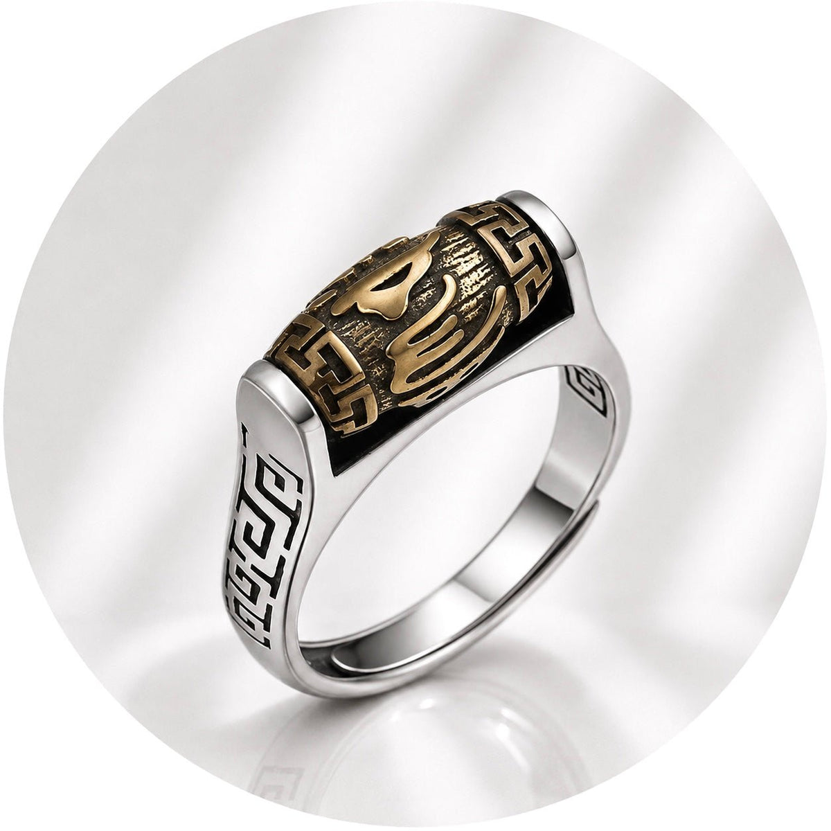 ANELLO RUOTA DELLA PREGHIERA - Om Mani Padme Hum - Clorophilla Shop