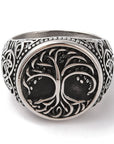 ANELLO SIGILLO ALBERO DELLA VITA IN ACCIAIO INOX - Crescita e forza - Clorophilla Shop