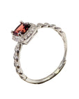 ANELLO SOLITARIO CON GRANATO ROSSO IN ARGENTO 925 - Determinazione e passione - Clorophilla Shop