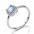 ANELLO SOLITARIO CON TOPAZIO AZZURRO - Argento 925 - Clorophilla Shop