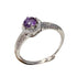 ANELLO SOLITARIO TONDO CON AMETISTA IN ARGENTO 925 - Calma e rilassamento - Clorophilla Shop