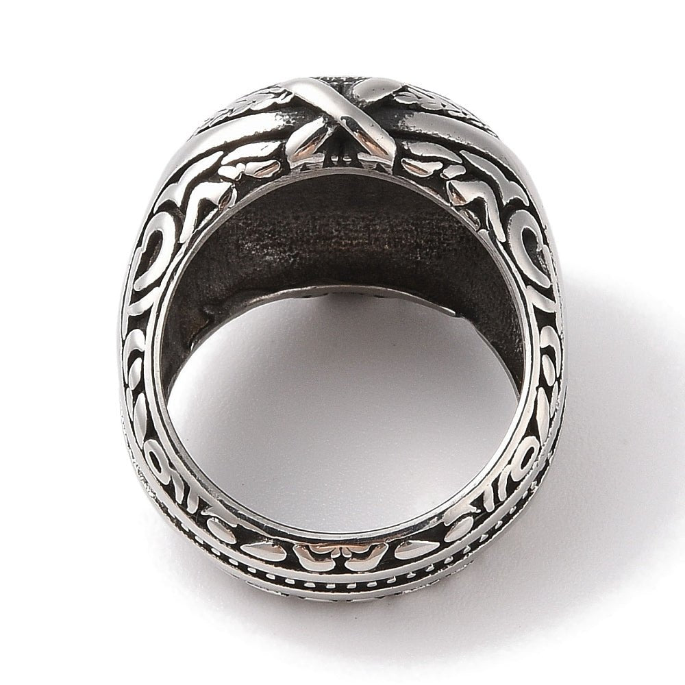 ANELLO VICHINGO VALKNUT IN ACCIAIO INOX - Forza e coraggio - Clorophilla Shop
