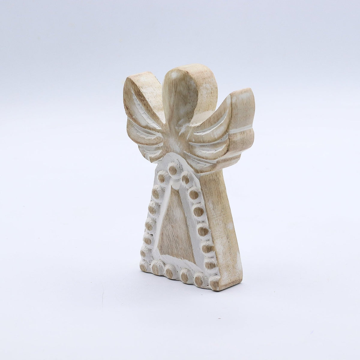 ANGELO IN LEGNO DI MANGO - Finitura decapata bianca - Clorophilla Shop