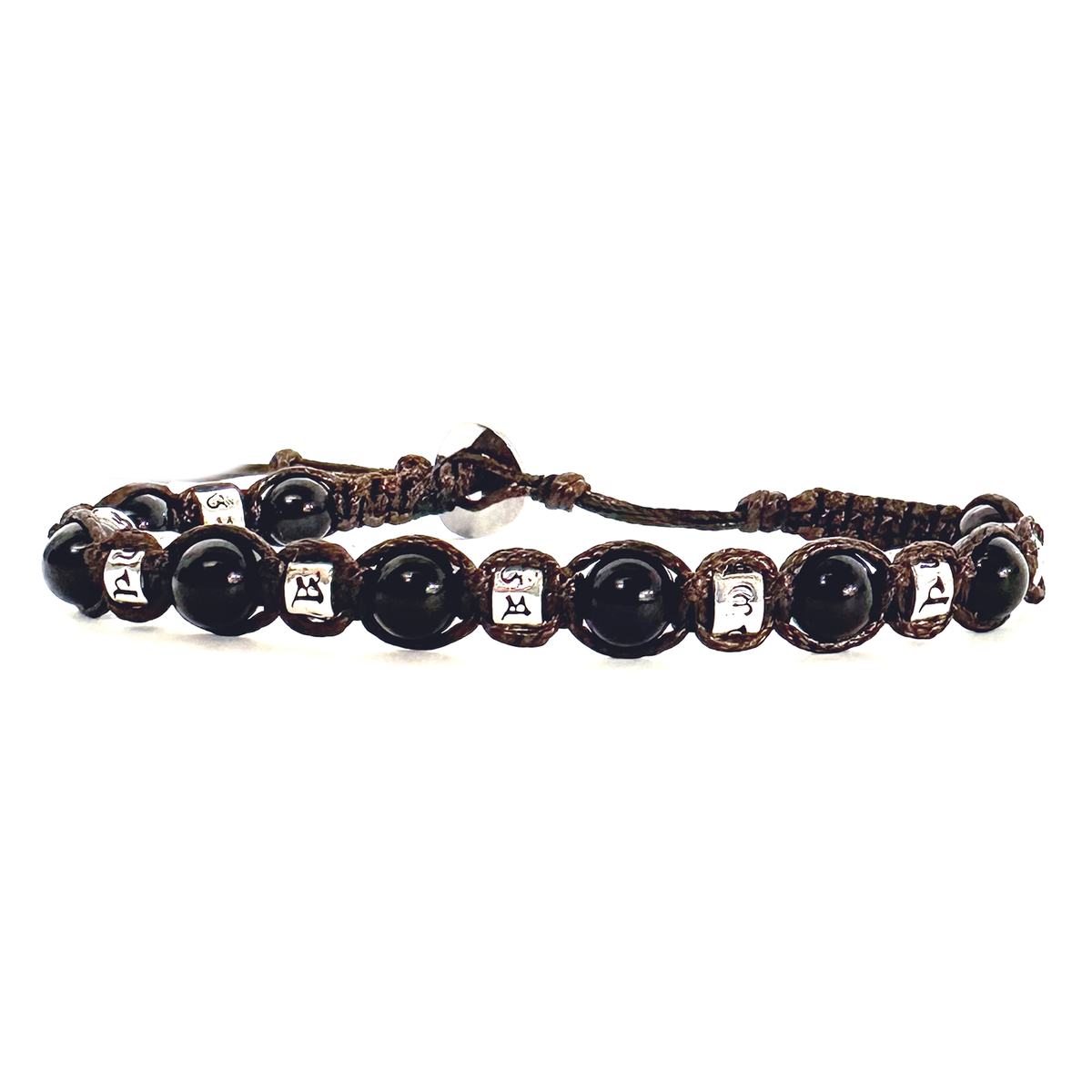 SAMSARA BRACCIALE TIBETANO IN TORMALINA NERA E ARGENTO 925 - Protezione, difesa e radicamento | Scopri su Clorophilla Shop
