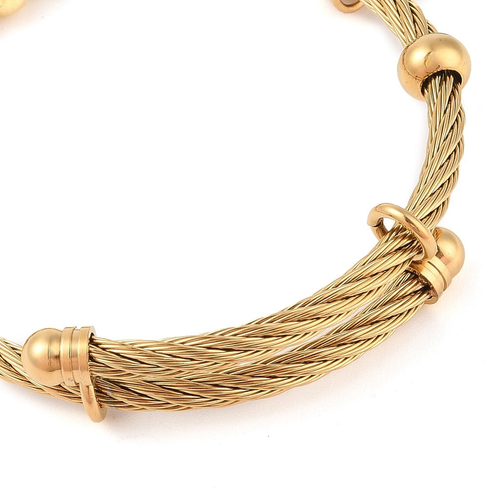 BRACCIALE AMULETO NAZAR ACCIAIO INOX ORO - Protezione malocchio - Clorophilla Shop