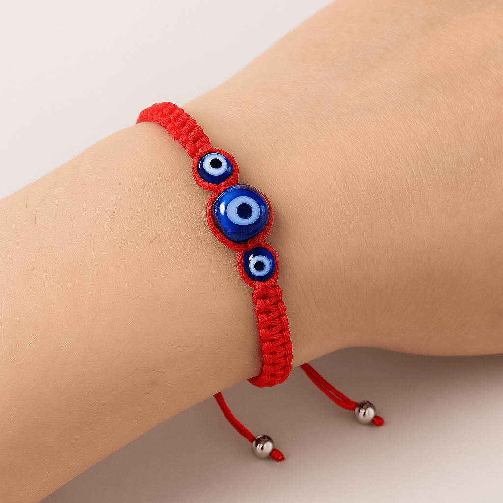 BRACCIALE AMULETO NAZAR "Occhio del Diavolo"- Rosso - Clorophilla Shop