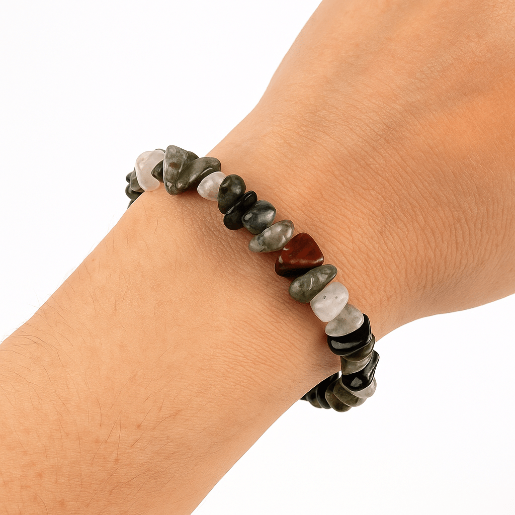 BRACCIALE CHIPS IN AGATA INDIANA - Equilibrio ed evoluzione interiore - Clorophilla Shop