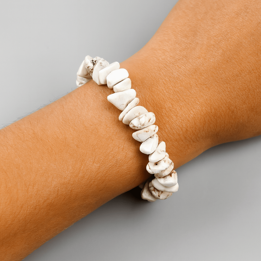 BRACCIALE CHIPS IN MAGNESITE - Pazienza e tolleranza - Clorophilla Shop