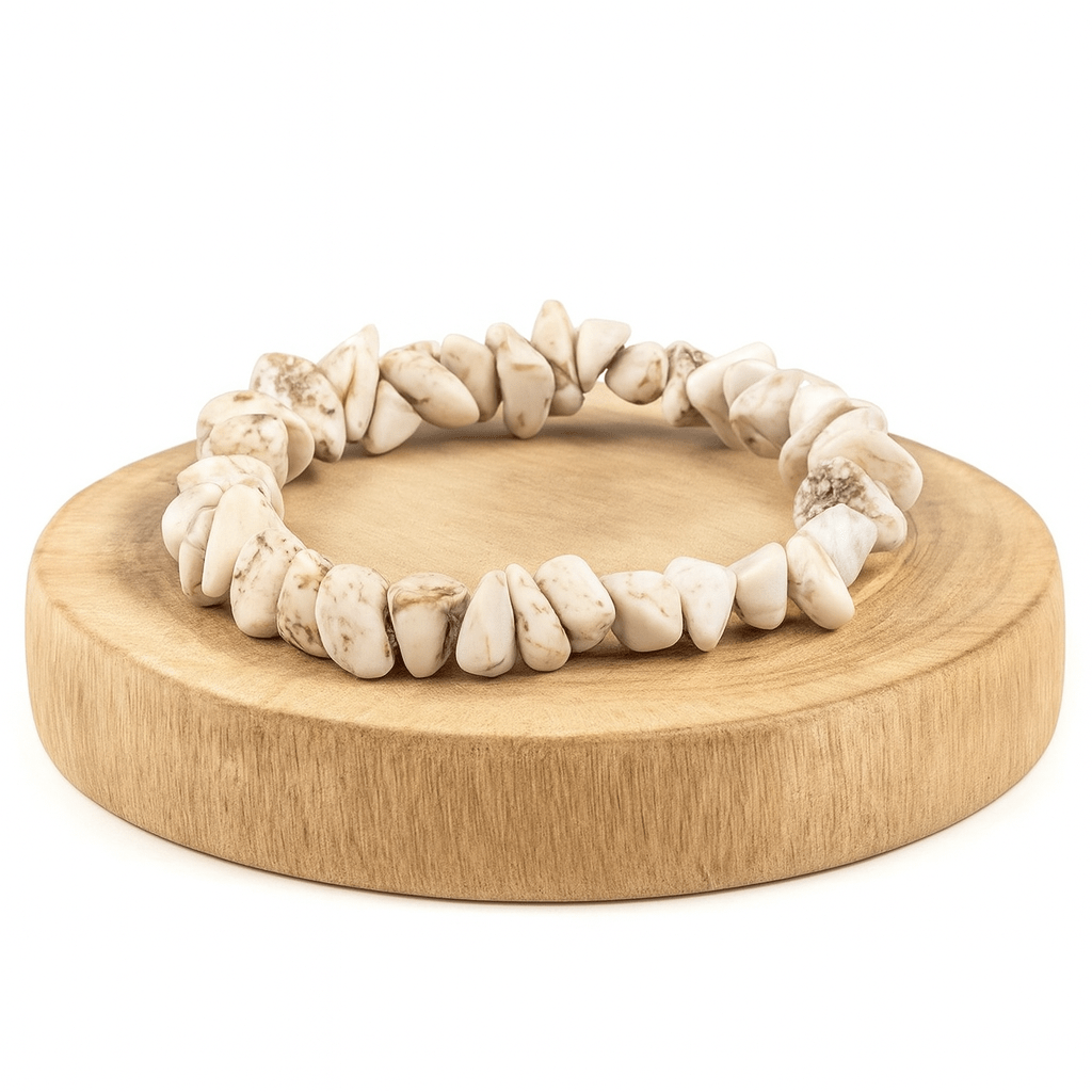BRACCIALE CHIPS IN MAGNESITE - Pazienza e tolleranza - Clorophilla Shop