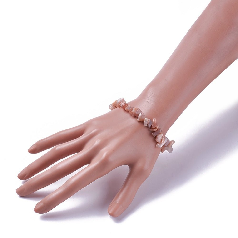 BRACCIALE CHIPS IN RODOCROSITE - Pietra del cuore - Clorophilla Shop