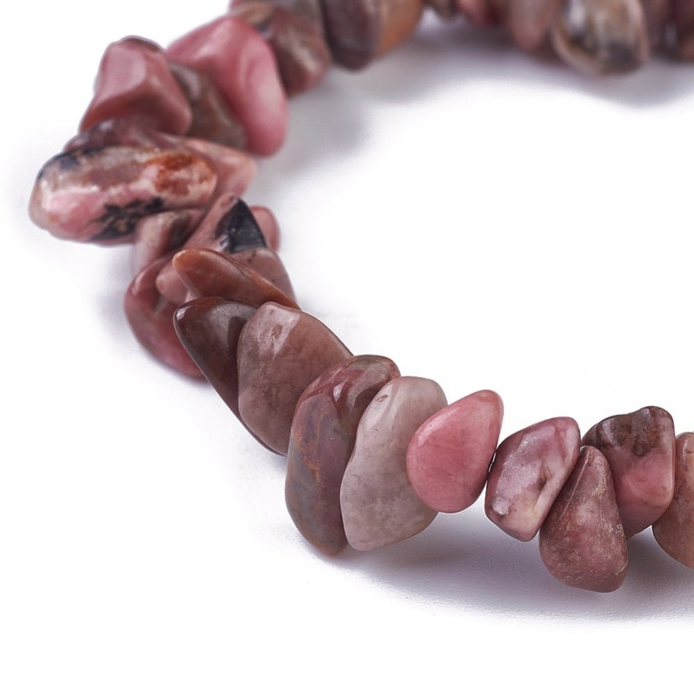 BRACCIALE CHIPS IN RODOCROSITE - Pietra del cuore - Clorophilla Shop