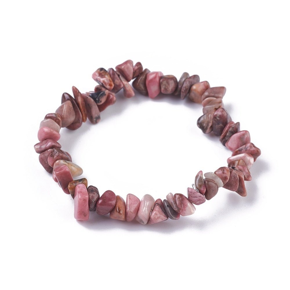 BRACCIALE CHIPS IN RODOCROSITE - Pietra del cuore - Clorophilla Shop