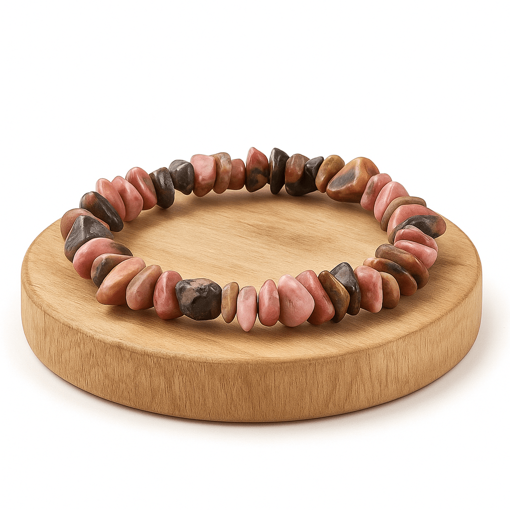 BRACCIALE CHIPS IN RODONITE - Pietra del perdono - Clorophilla Shop