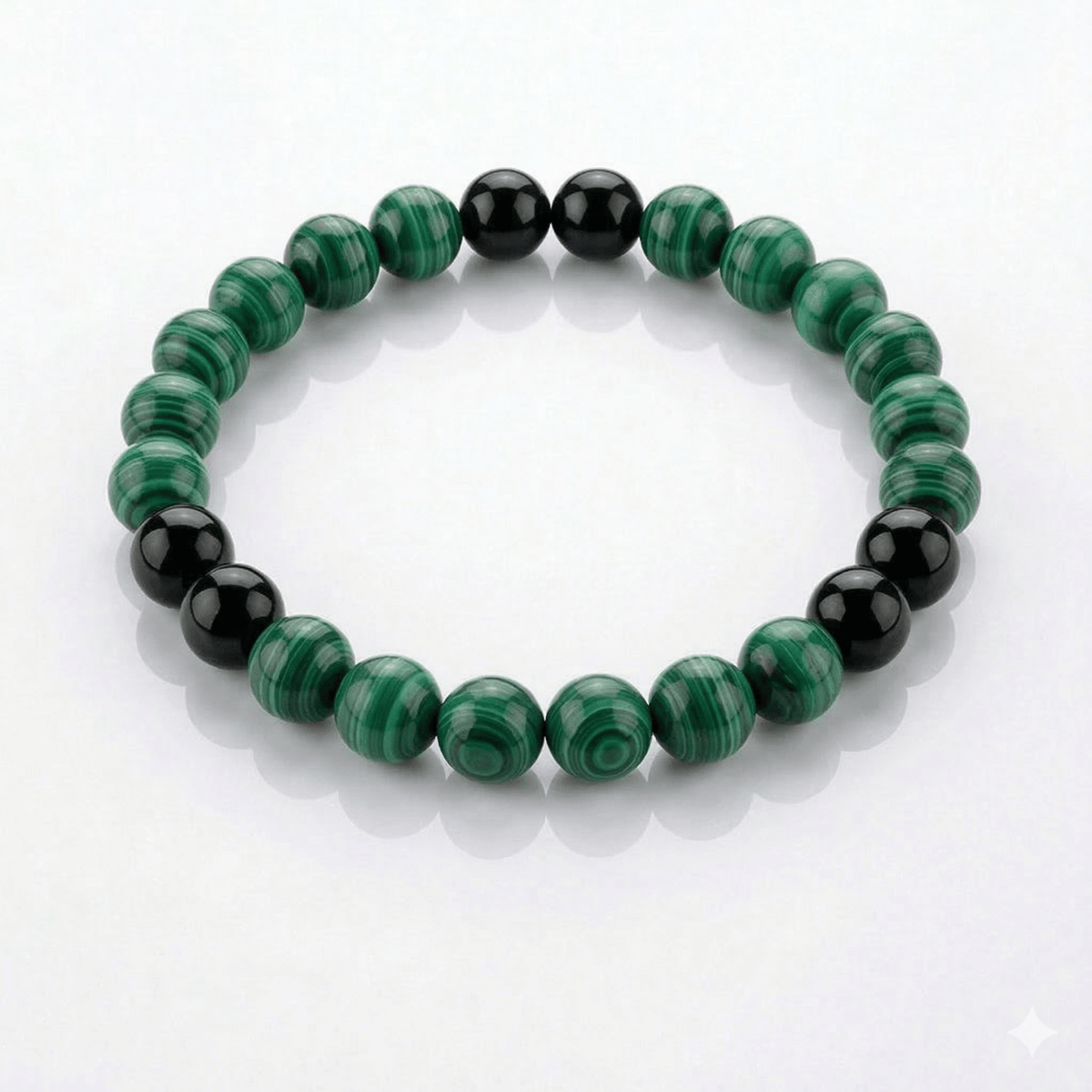 BRACCIALE COMBO IN PIETRE NATURALI - Malachite e Tormalina - Clorophilla Shop