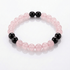 BRACCIALE COMBO IN PIETRE NATURALI - Quarzo Rosa e Ossidiana - Clorophilla Shop