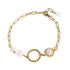 Bracciale con cubo sfaccettato in Quarzo rosa - Acciaio inox - Clorophilla Shop