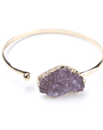 Bracciale con Drusa di Ametista in ottone sottile - Regolabile - Clorophilla Shop