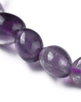 Bracciale elastico con pepite in Ametista - Calma e riduzione dello stress - Clorophilla Shop