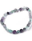 Bracciale elastico con pepite in Fluorite - Chiarezza mentale e calma emotiva - Clorophilla Shop