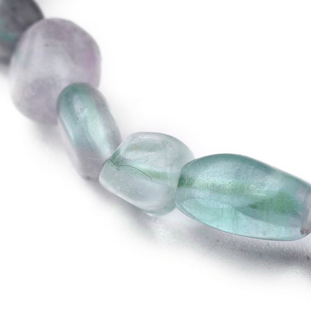 Bracciale elastico con pepite in Fluorite - Chiarezza mentale e calma emotiva - Clorophilla Shop
