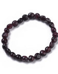 Bracciale elastico con pepite in Granato - Forza, vitalità e rigenerazione - Clorophilla Shop