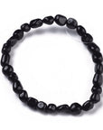 Bracciale elastico con pepite in Tormalina nera - Protezione energetica - Clorophilla Shop