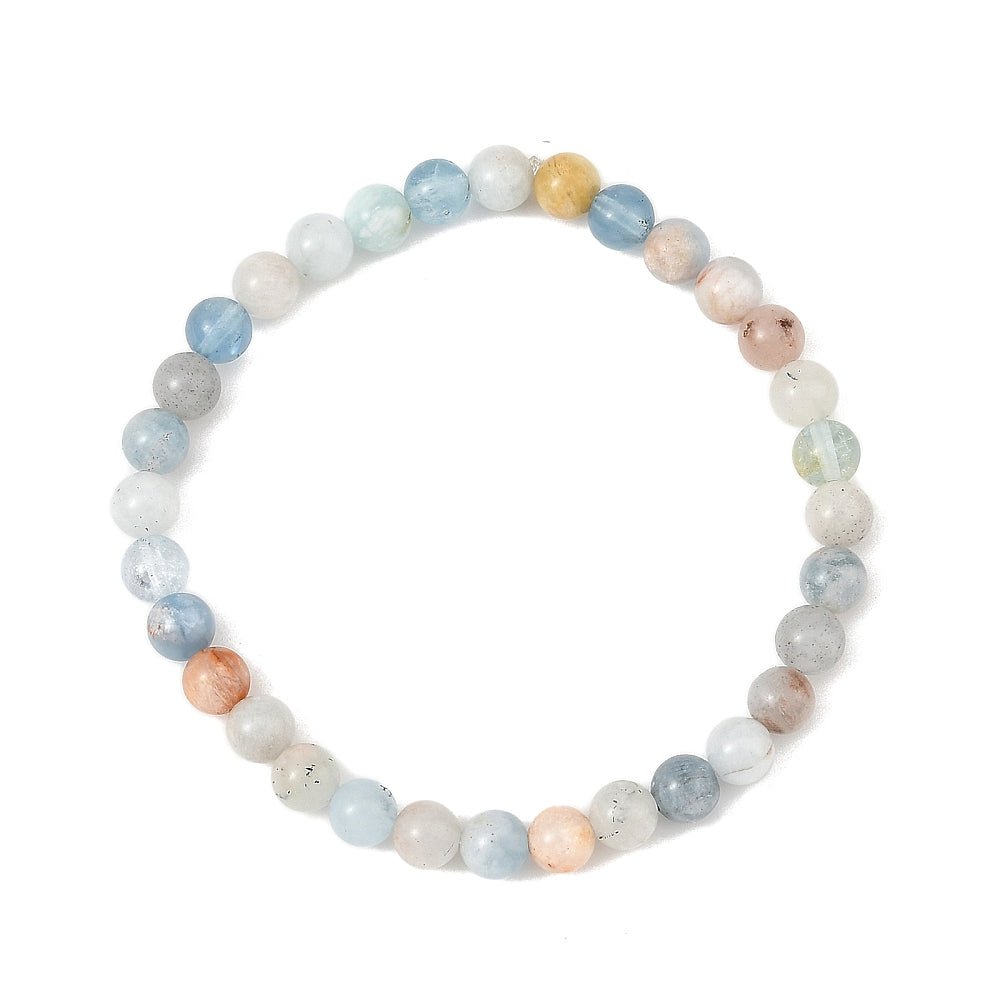 Bracciale Elastico in Acquamarina Naturale - serenità e comunicazione - Clorophilla Shop