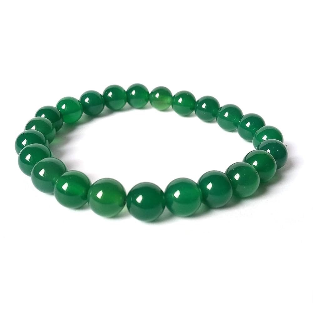 BRACCIALE ELASTICO IN AGATA VERDE - Armonia e prosperità - Clorophilla Shop