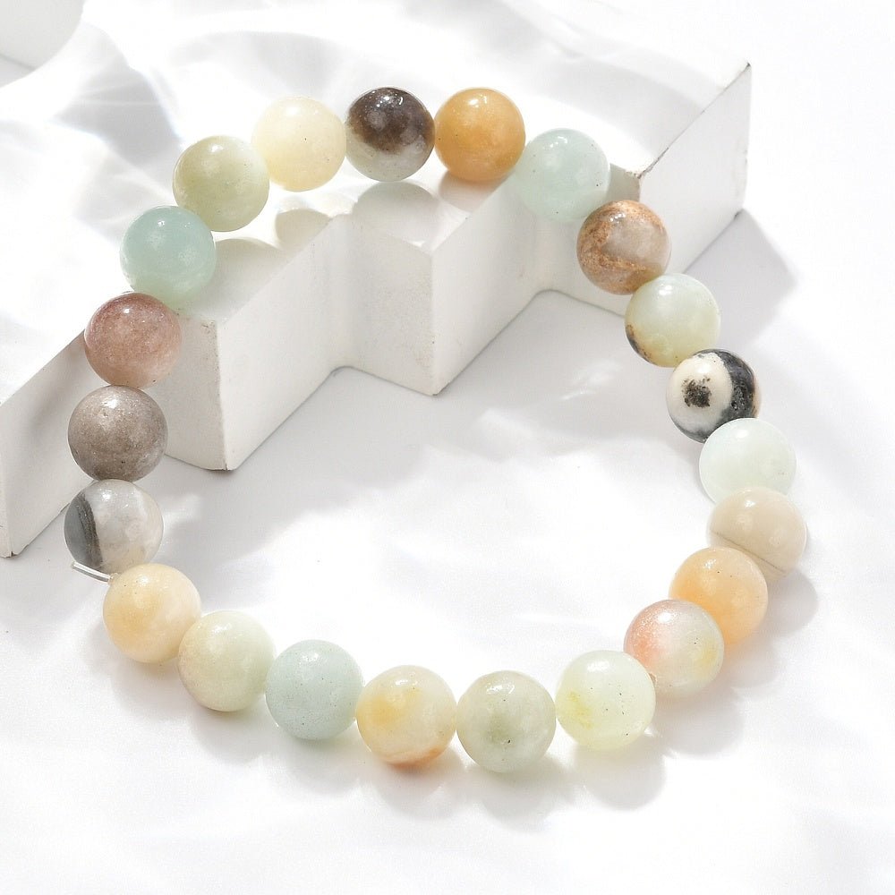 BRACCIALE ELASTICO IN AMAZZONITE - Verità ed equilibrio - Clorophilla Shop