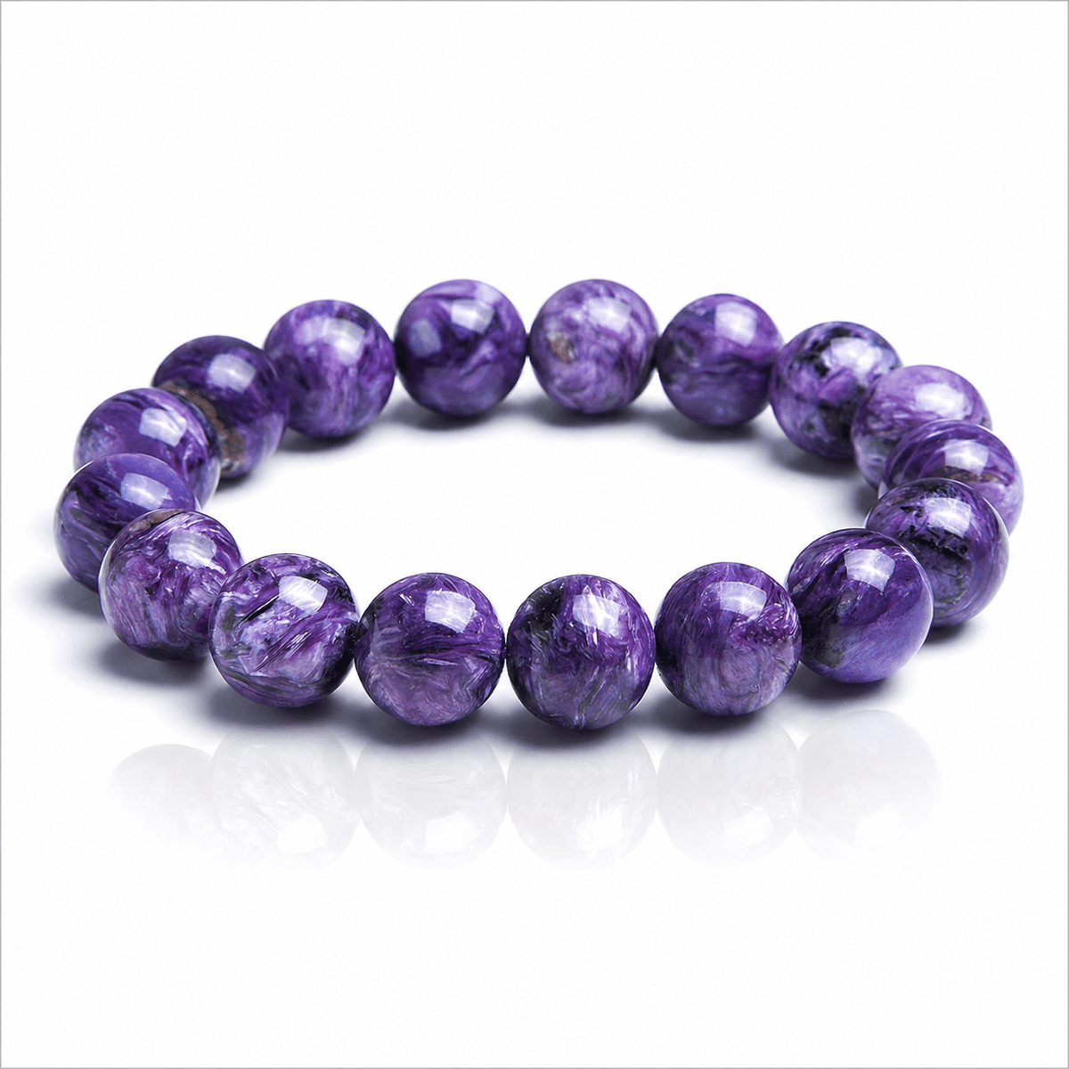 Bracciale Elastico in Charoite Naturale – Pietra di Trasformazione e Intuizione - Clorophilla Shop