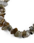 Bracciale elastico in chips di Labradorite - Pensiero e Nostalgia - Clorophilla Shop