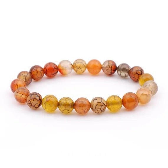 BRACCIALE ELASTICO IN PIETRA DEL DRAGO - Coraggio e forza interiore - Clorophilla Shop