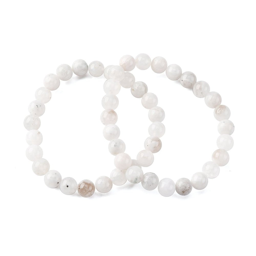 Bracciale Elastico in Pietra di Luna - intuizione e sensibilità - Clorophilla Shop