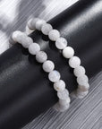 Bracciale Elastico in Pietra di Luna - intuizione e sensibilità - Clorophilla Shop