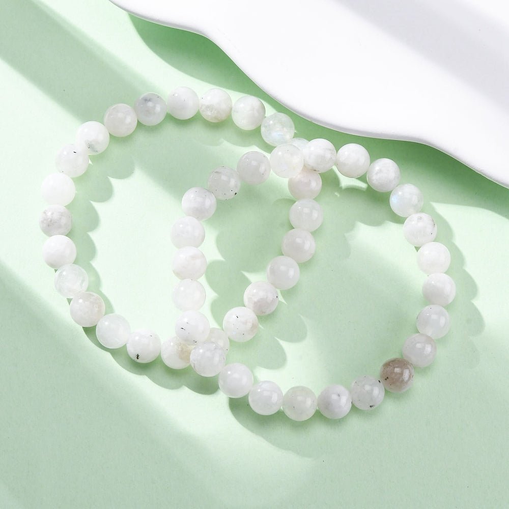 Bracciale Elastico in Pietra di Luna - intuizione e sensibilità - Clorophilla Shop