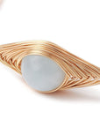 Bracciale in Acquamarina Naturale in rame dorato - serenità e comunicazione - Clorophilla Shop